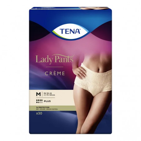 Majtki chłonne TENA Lady Pants Plus Creme, rozmiar M, 30 sztuk
