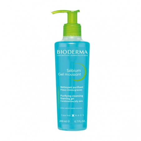 Bioderma Sebium Gel Moussant, antybakteryjny żel do mycia twarzy, 200 ml