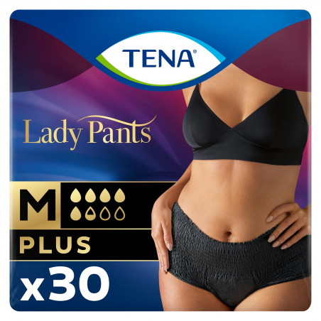 Tena Lady Pants Noir, majtki chłonne, rozmiar M, 75-105 cm, Plus, 30 sztuk