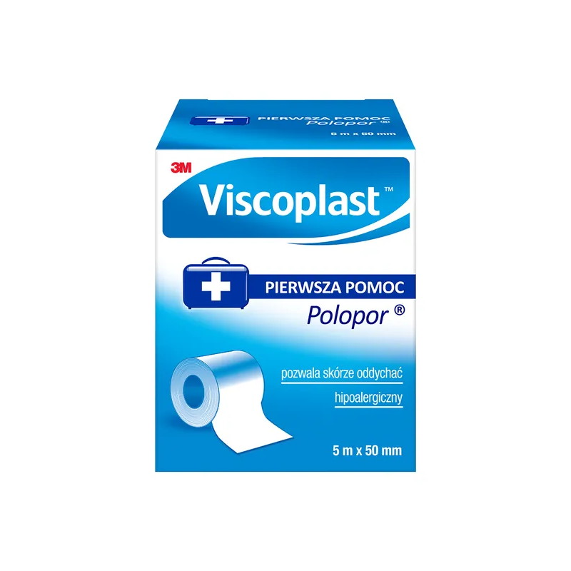 Viscoplast Polopor, przylepiec włókninowy, 5 m x 50 mm, 1 sztuka