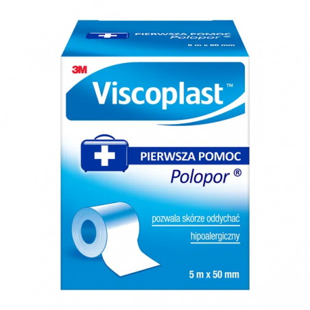 Viscoplast Polopor, przylepiec włókninowy, 5 m x 50 mm, 1 sztuka