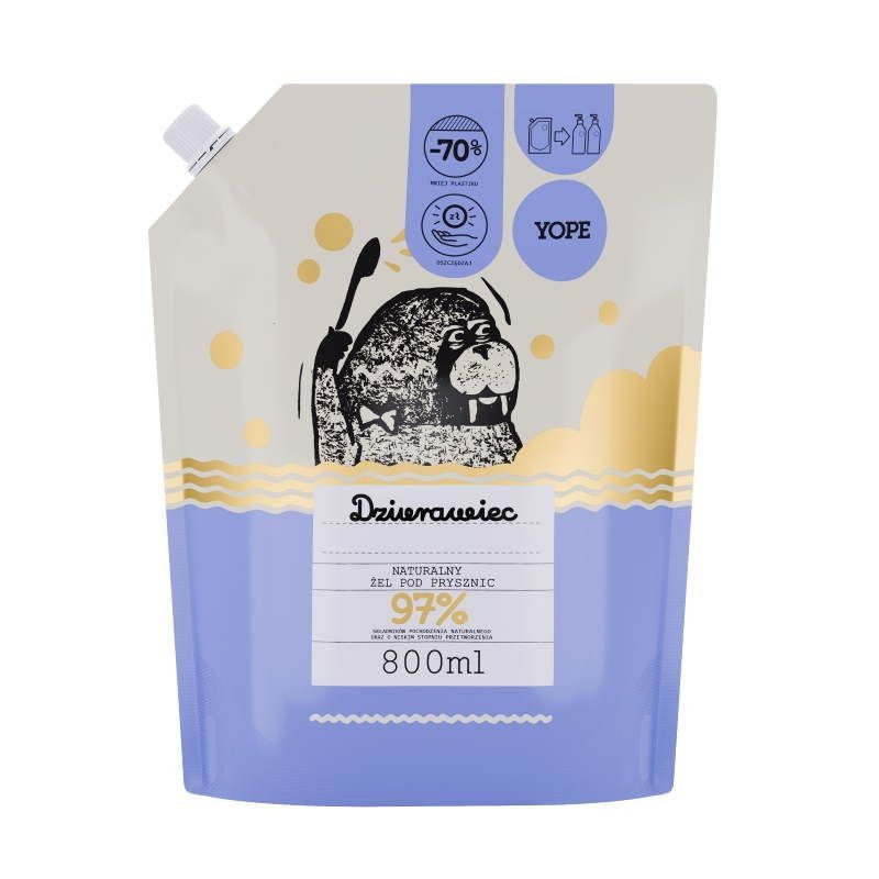 YOPE Refill Naturalny Żel pod prysznic Dziurawiec 93% ,800ml