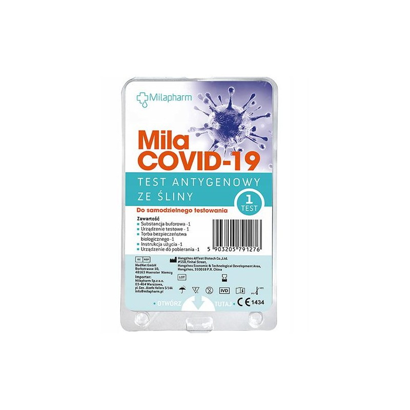DW 30.01. 2024 Mila COVID-19 Szybki Test Antygenowy ze śliny, 1 sztuka